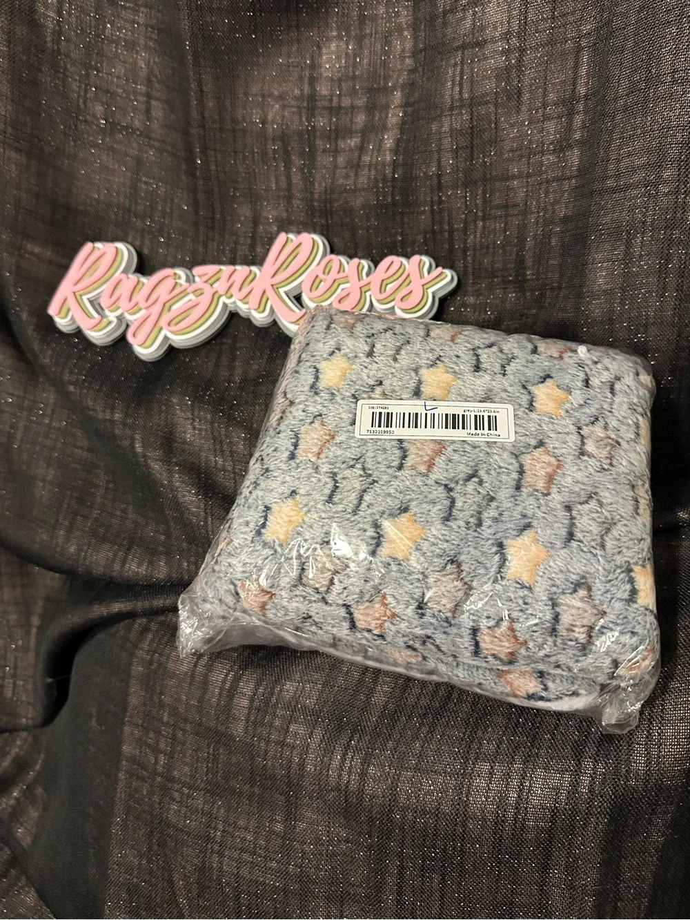 Grey Colorful Star Reversible Portable Pet Bed